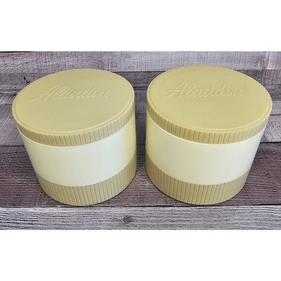 Vintage ALADDIN JAR Model 7000 Beige Insulated Hot Cold Freezer Thermo - Picture 3 of 9